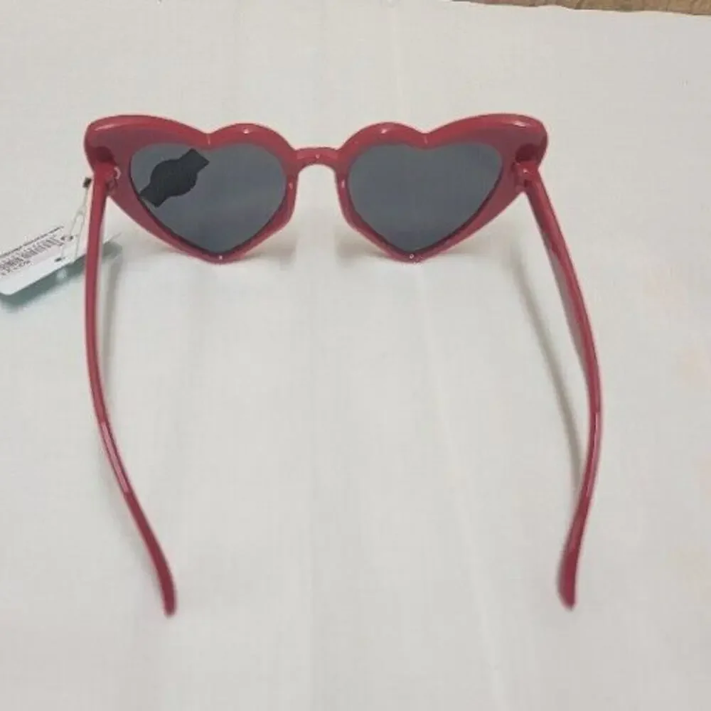 Piranha Kidz 62121 Retro Heart Frame Cats Eye Sunglasses Red